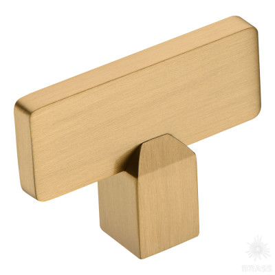 Ручка кнопка, сатинированная латунь