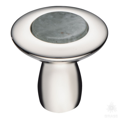 Ручка кнопка, глянцевый никель