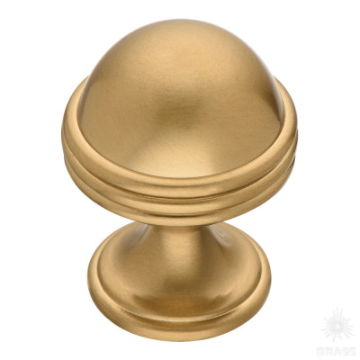 Ручка кнопка, матовая латунь