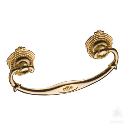 Ручка скоба классика, глянцевое золото 64 мм