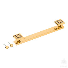 Крючок двухрожковый с кристаллами Swarovski, глянцевое золото