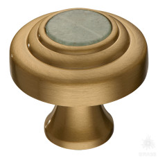 Ручка кнопка, сатинированная латунь