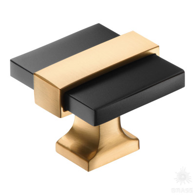 Ручка кнопка, сатинированное золото/чёрный