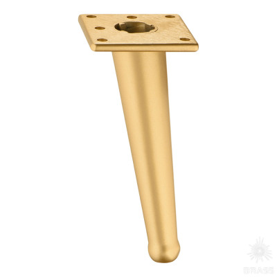 1180 0140 Gold Varak Опора мебельная BONE, матовое золото 140 мм