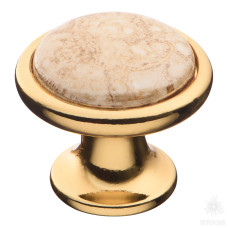 Ручка кнопка керамика с металлом, орнамент/глянцевое золото Ручка кнопка керамика с металлом, орнамент/глянцевое золото