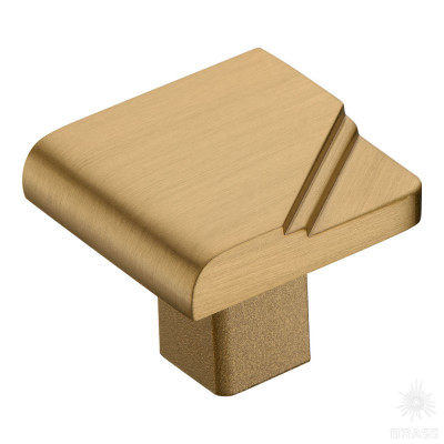 Ручка кнопка, сатинированная латунь