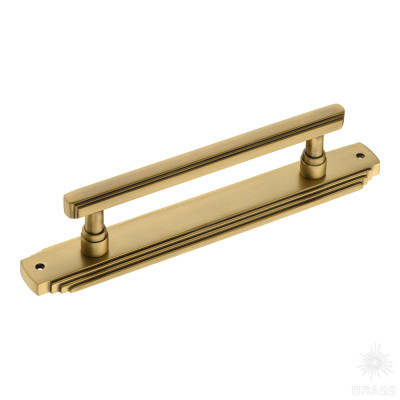 102022-013-30X Ручка дверная на планке, состаренная латунь