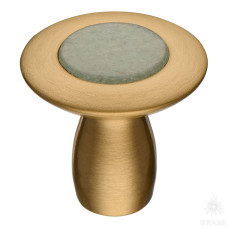 Ручка кнопка, сатинированная латунь