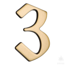 Номер на дверь, цифра "3", латунь